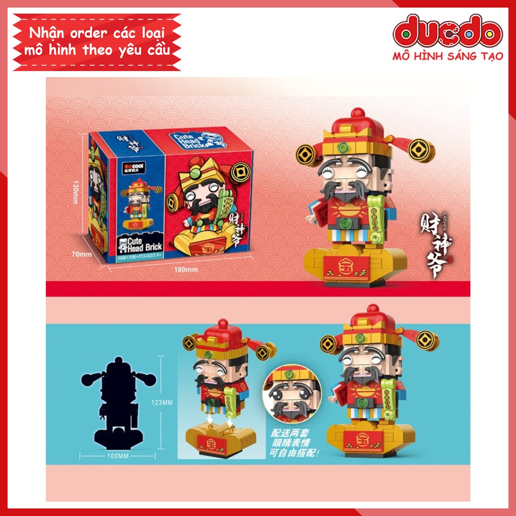 Brick Headz nhân vật Thần tài, Kỳ Lân tuyệt đẹp - Đồ chơi Lắp ghép Mini Minifigures Mô hình BrickHeadz DCOOL 69001