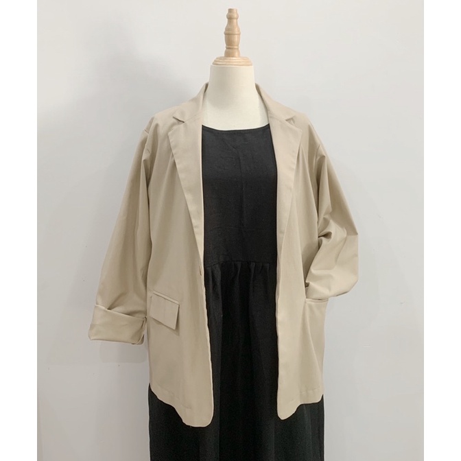 SALE SIZE S | Áo blazer áo vest mỏng nhẹ màu nâu - Linen Blazer thiết kế cao cấp CALM