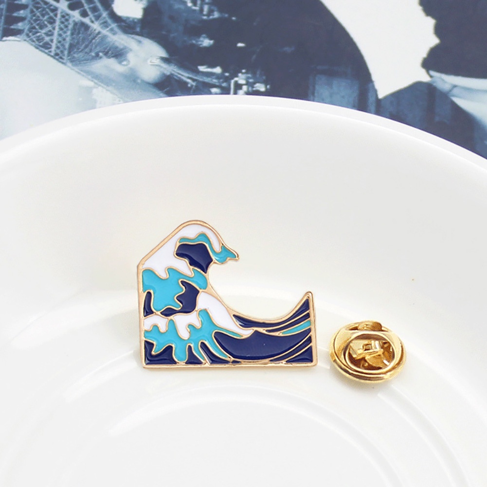 YOML✔Unisex Creative Cartoon Wave Shape Enamel Brooch Pin Jacket Backpack Decor Gift