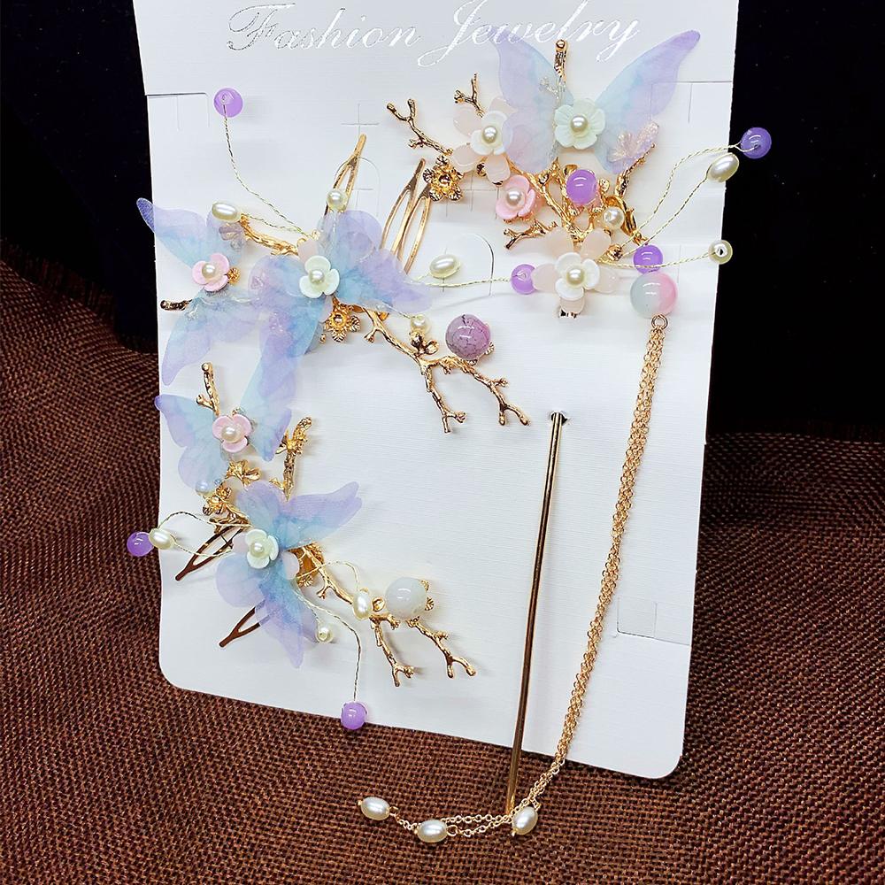 Lược Cài Tóc Phối Tua Rua Kiểu Hán Phục Trung Hoa Xinh Xắn VANES1