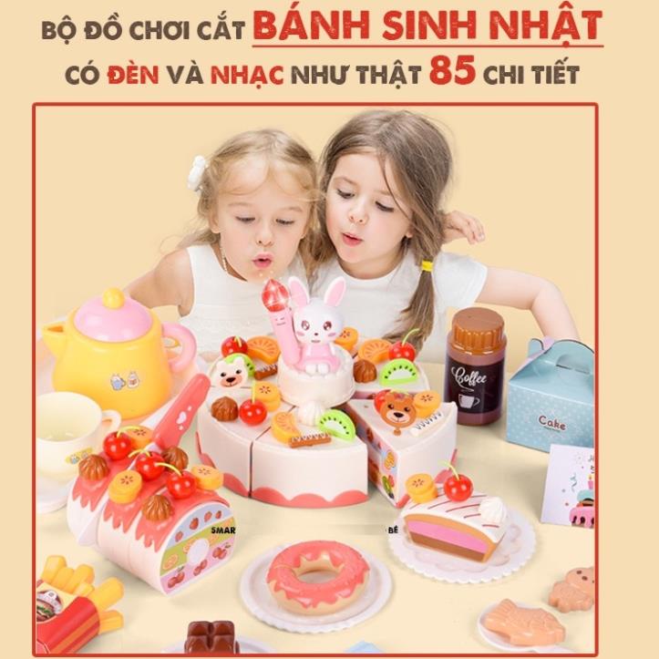 Đồ chơi bánh sinh nhật loại lớn 85 chi tiết kèm nhạc và đèn  hộp đựng xịn xò