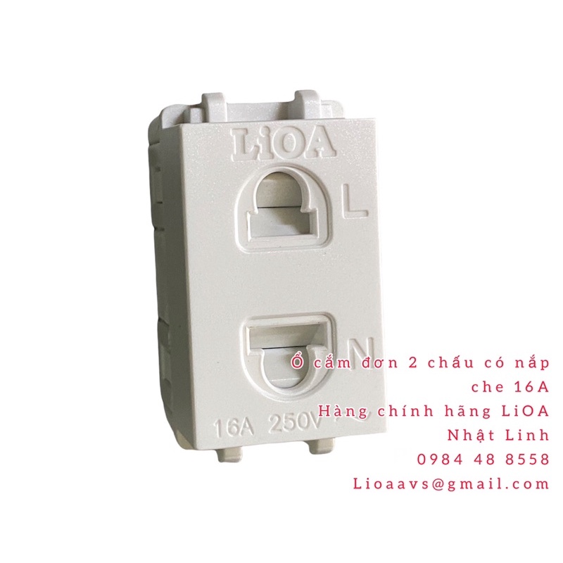Ổ cắm đơn hai chấu có nắp che 16A