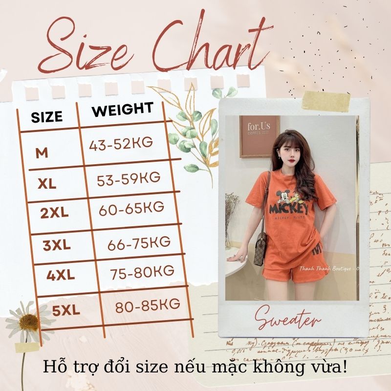 Đồ bộ nữ đồ bộ mặc nhà bộ đùi nữ bộ bigsize nữ set bộ nữ đồ bộ thun đồ bộ dễ thương TRUMSI QDD5 ĐÙI MICKEY