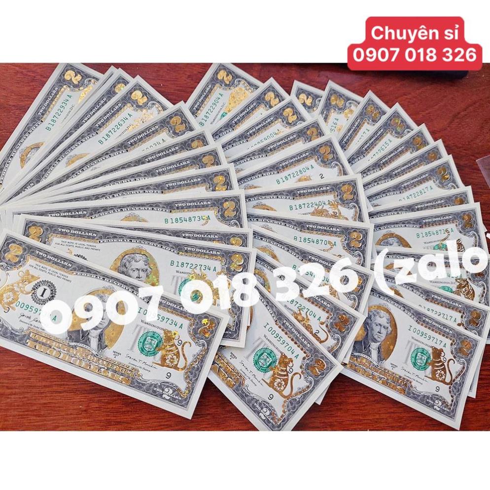 Tờ 2 Đô, 2 USD In Hình 12 Con Giáp Mạ Vàng 3D Kỷ Niệm Làm Quà Tặng, Sưu Tầm, Trang Trí để bóp ví ốp lưng điện thoại