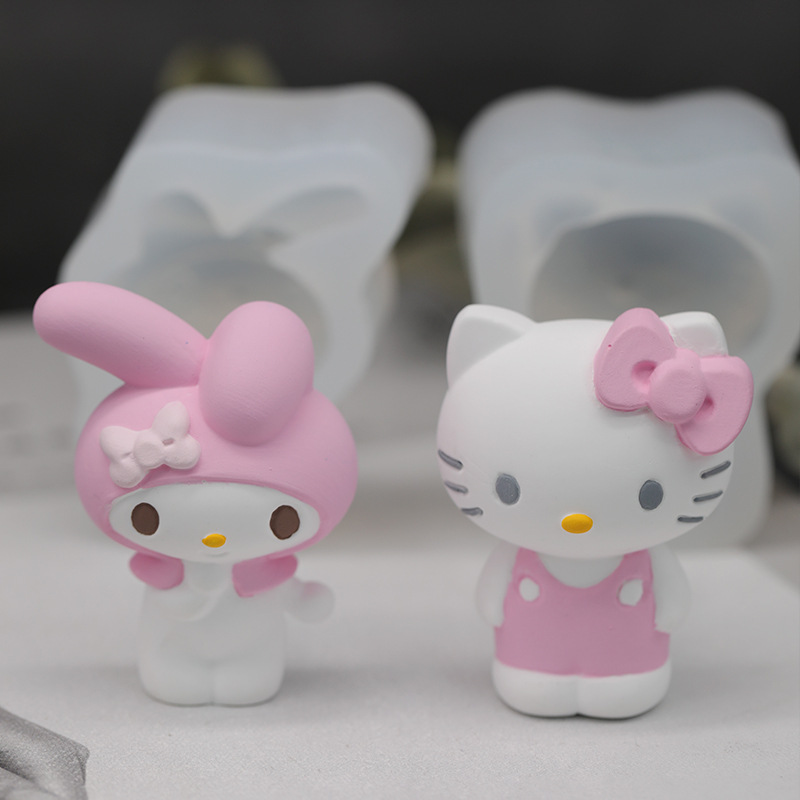 Hoạt Hình Khuôn Silicon Làm Kẹp Khuếch Tán Hương Thơm Hình Mèo hello kitty / Chim Cánh Cụt Đáng Yêu