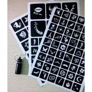 🍀(TREND Hot Nhất 2021) 🍀Bộ xăm tạm thời 15 ngày (gồm 1 lọ mực xăm + 3 khuôn xăm)