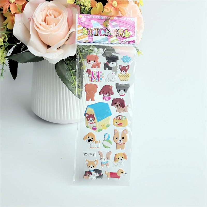 1 Sheet ▶ Cat / Dog Educational Toys Stickers ◀ Cartoon 3D DIY Reward Stickers