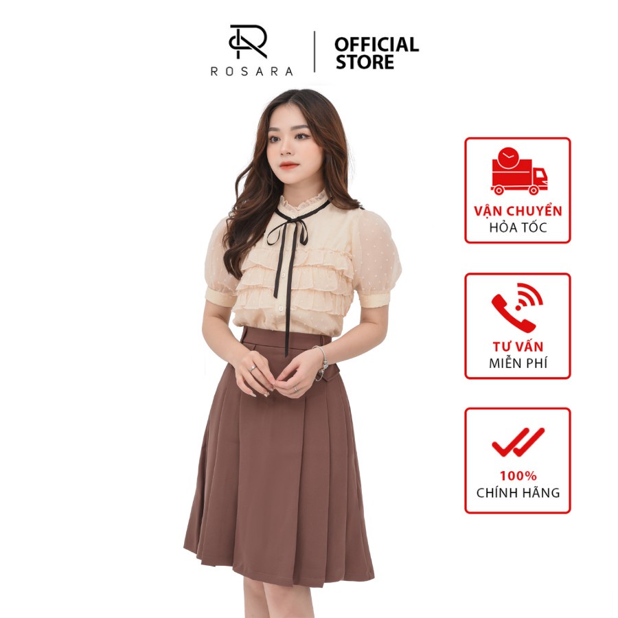 Chân váy kiểu thời trang nữ công sở dáng xòe Rosara CV05 - HÀNG MỚI VỀ
