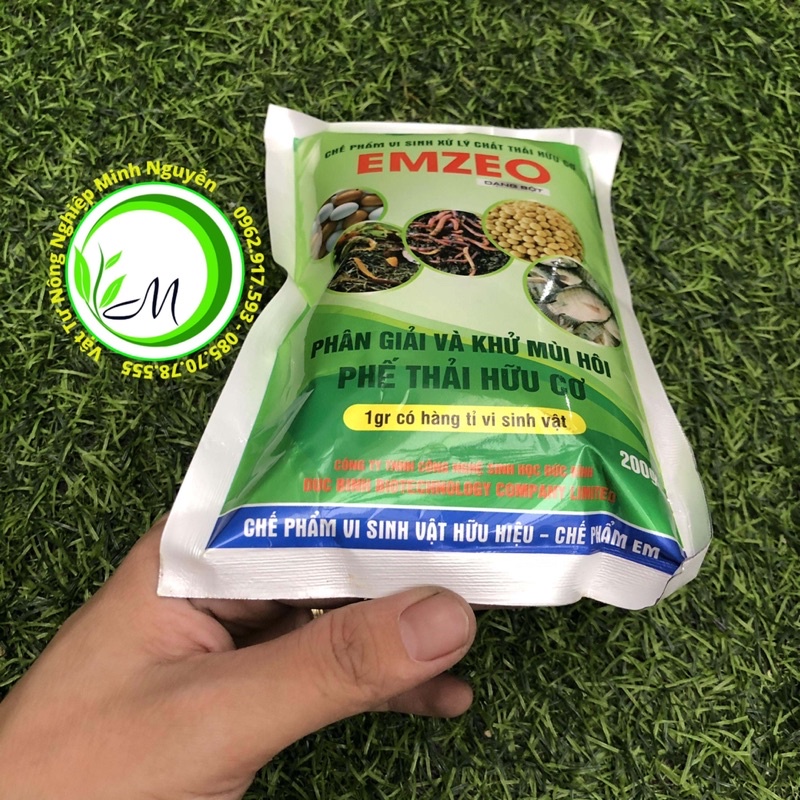 Chế phẩm vi sinh emzeo HÀNG CHUẨN xử lý nước hồ cá, rác thải nhà bếp, khử mùi, ủ phân chuồng, phân gà, chất thải hữu cơ