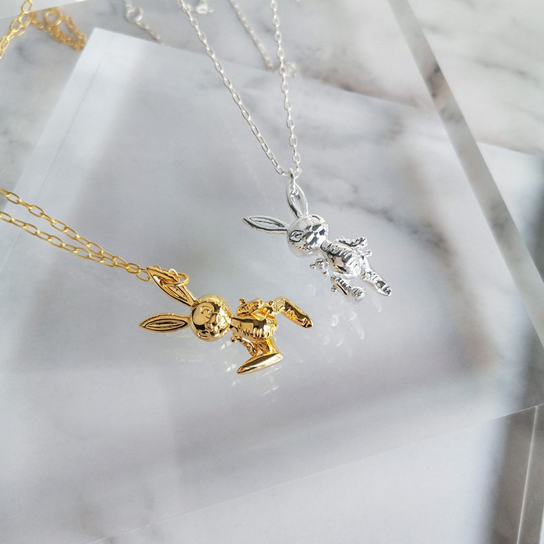 Dây chuyền bạc 925 Ambush inflated bunny charm necklace fw20