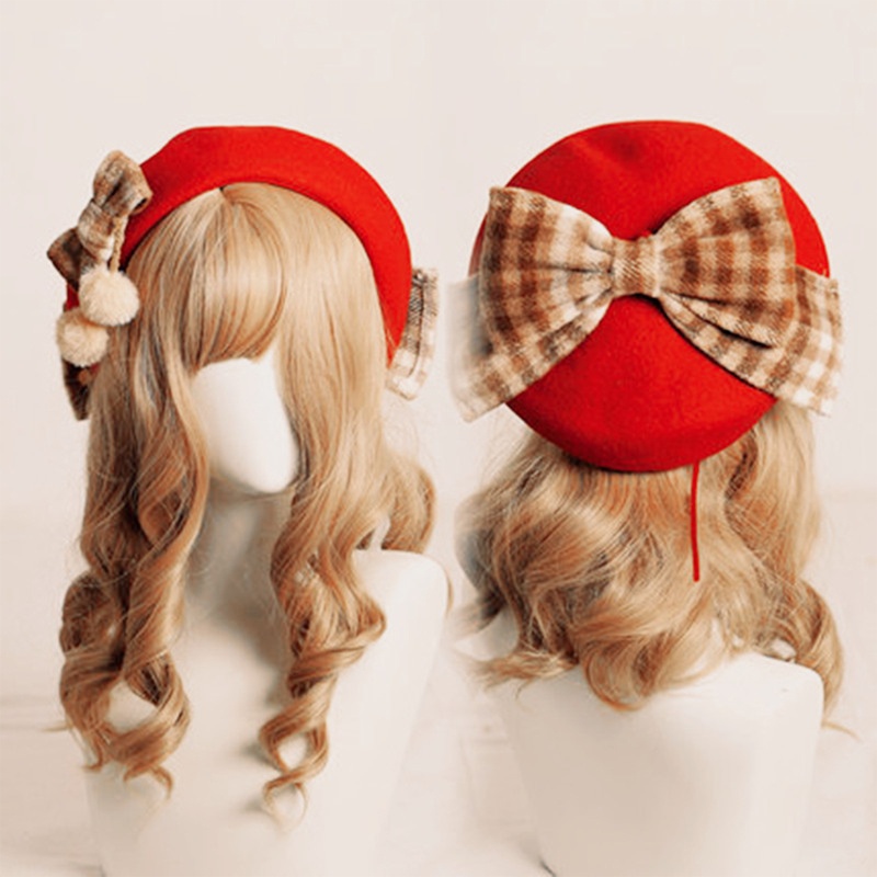 Mũ beret Len Phong Cách retro Pháp Thời Trang Mùa Đông