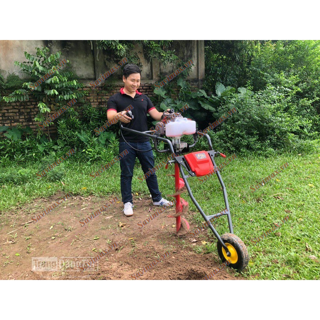 Khung máy khoan đất đẩy tay loại có bánh xe hàng mới nhất