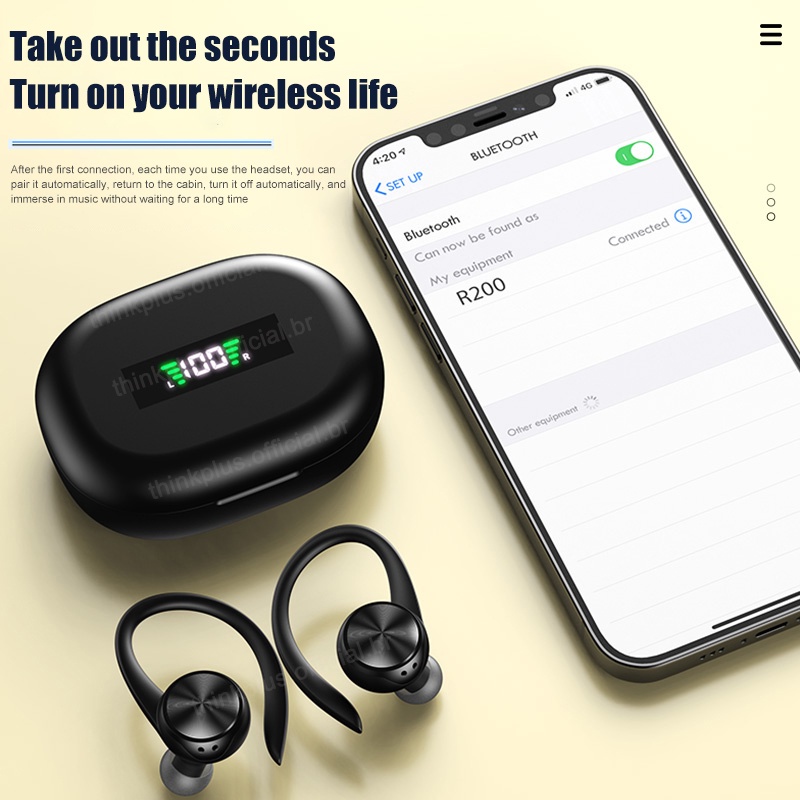 Tai Nghe Bluetooth Không Dây IPX5 Chống Nước Có Mic Cho Điện Thoại