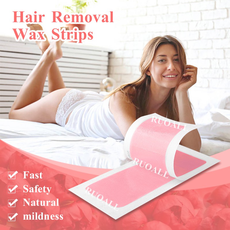 RUOALL 2 miếng sáp dán tẩy lông hai mặt tự nhiên cỡ lớn 9x18 10g