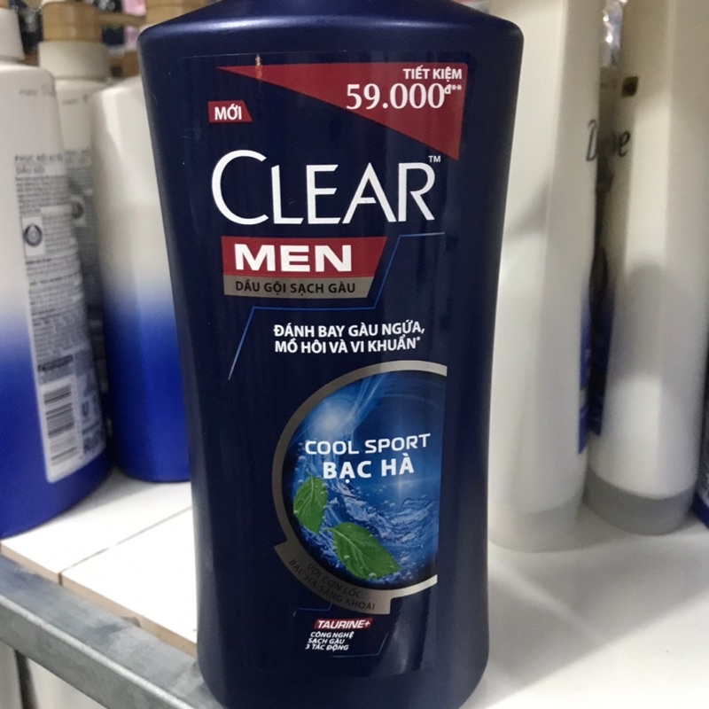 Dầu gội sạch gàu clear men cool sport bạc hà 630g