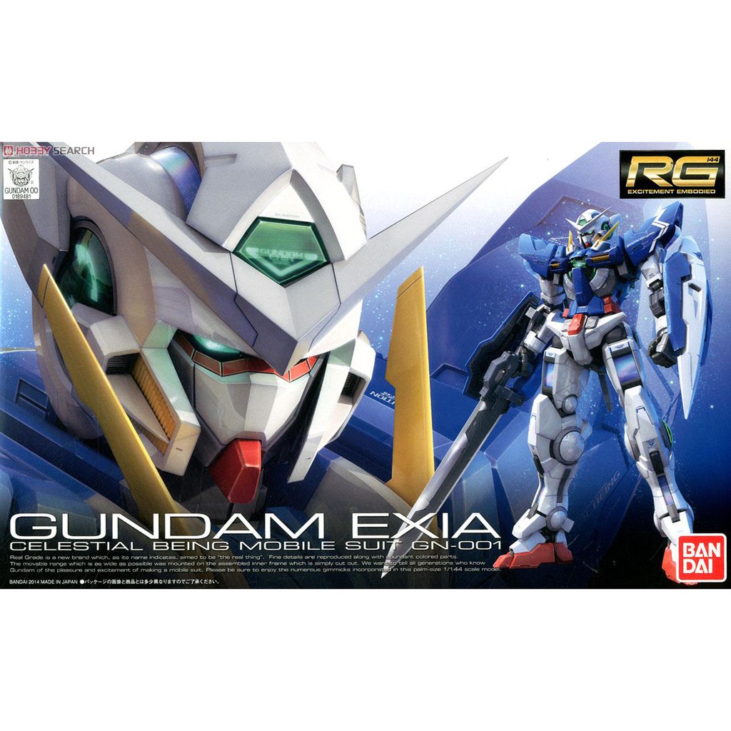 Gundam Bandai RG Exia Gundam 00 Mô Hình Nhựa Đồ Chơi Lắp Ráp Anime Nhật Tỷ lệ 1/144