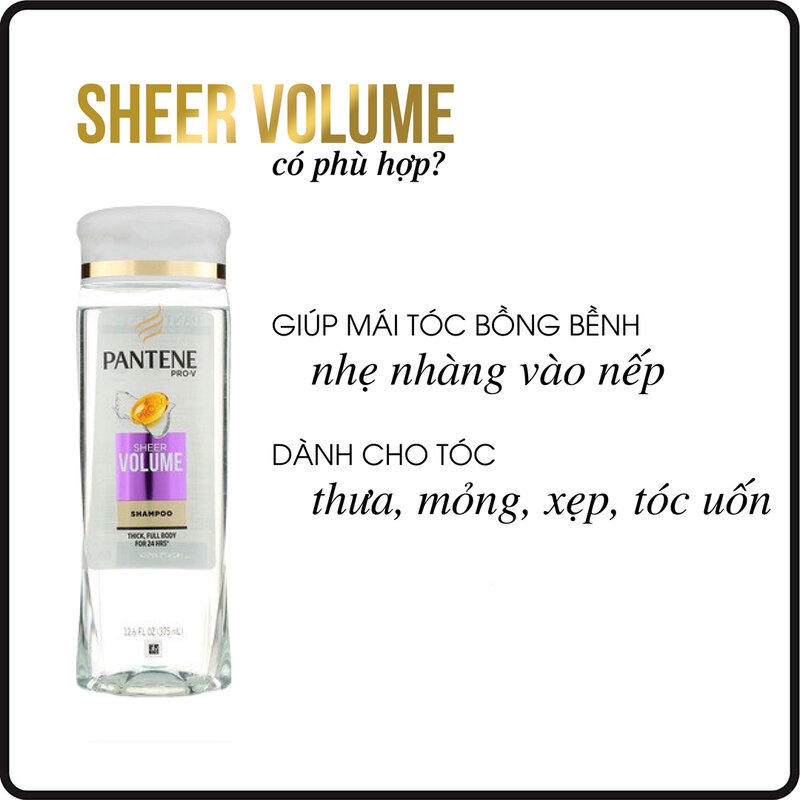 Dầu Gội Pantene Làm Dày Và Phồng Chân Tóc Sheer Volume Shampoo 750ml (hàng Mỹ chính hãng)