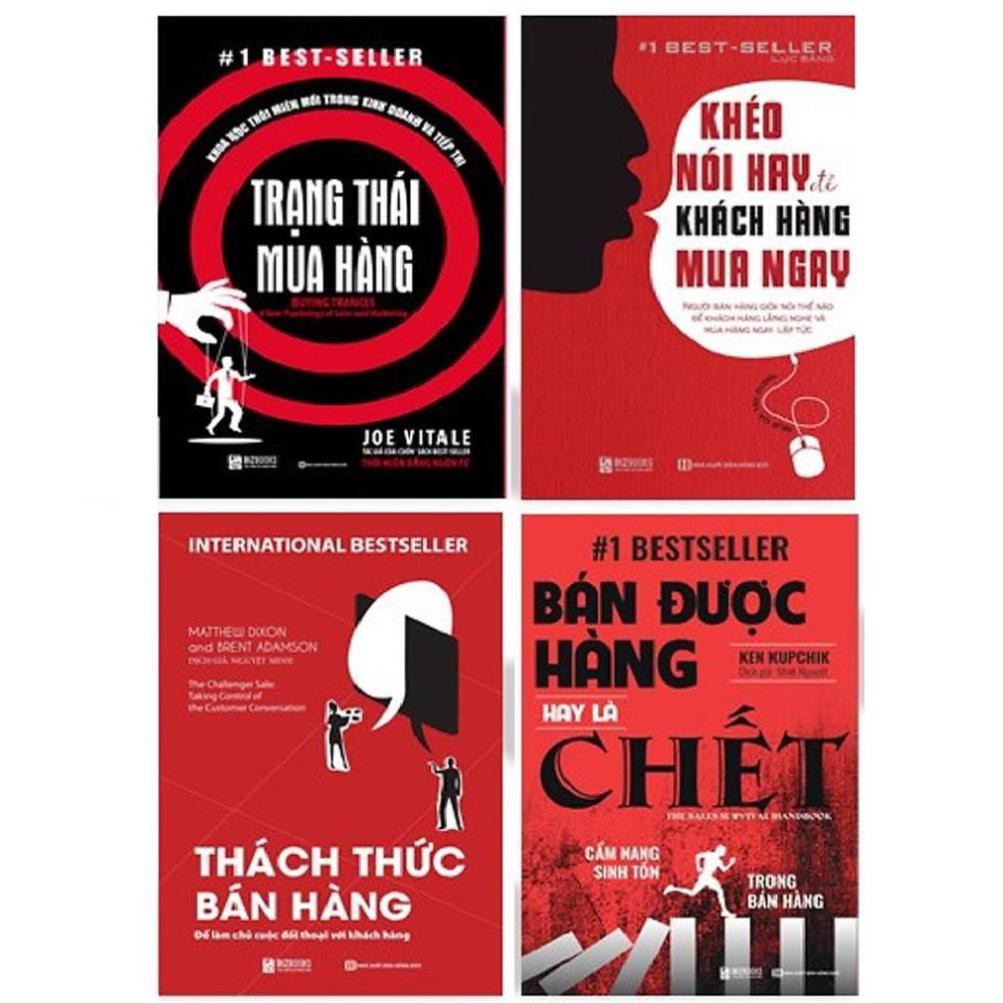 Sách - Combo 4 cuốn Sát Thủ Bán Hàng :Trạng thái mua hàng ,Bán được hàng hay là chết , Thách thức bán hàng ,Khéo Nói Hay