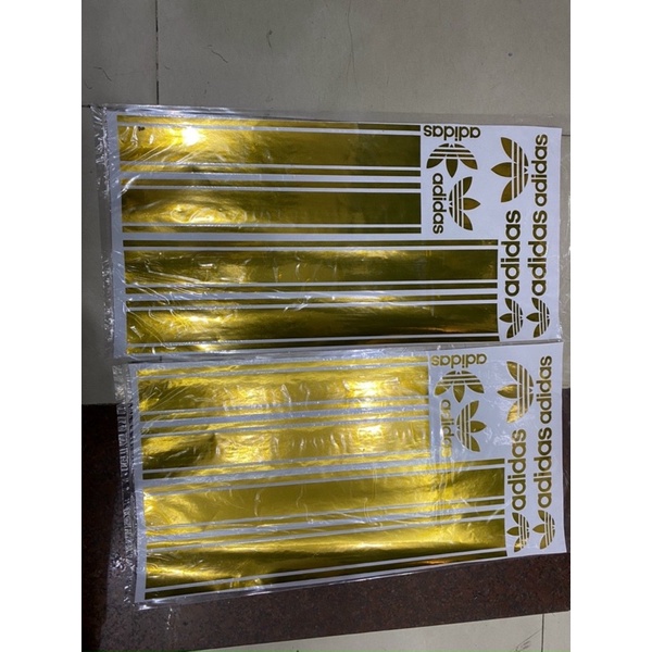 TemAdidas Dán xe Sh 2017-2022 Màu vàng Gold đẹp ( Tem 3 lớp chống nước)