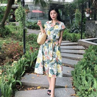 Túi cói bán nguyệt hoa cúc trắng size M