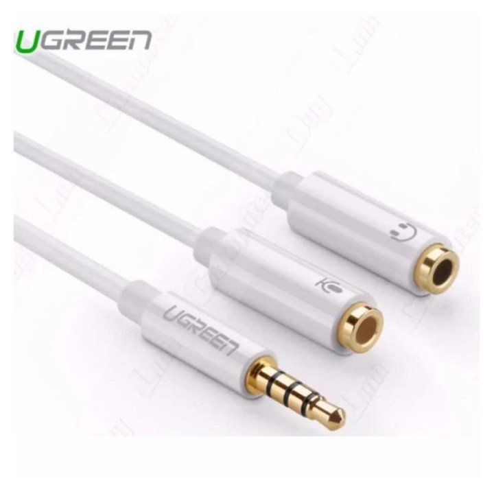 Cáp chuyển Audio 3.5mm sang 1 đầu Audio 3,5mm, 1 đầu Microphone Ugreen 10789