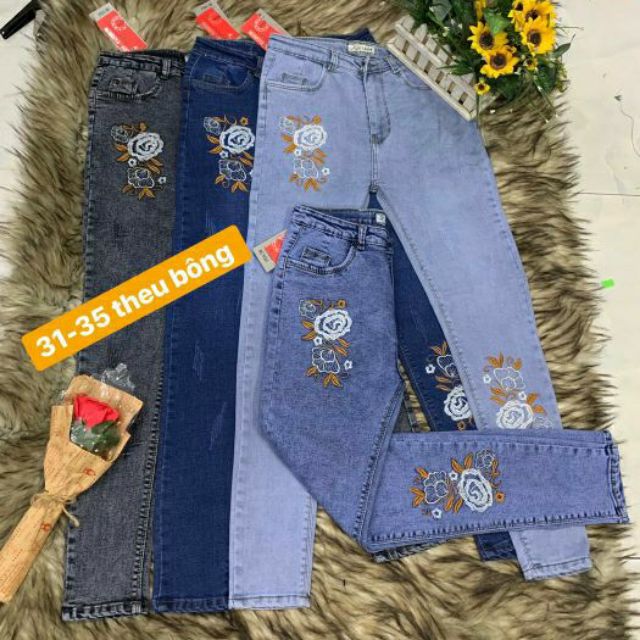 Quần jeans thêu hoa size to (70kg)