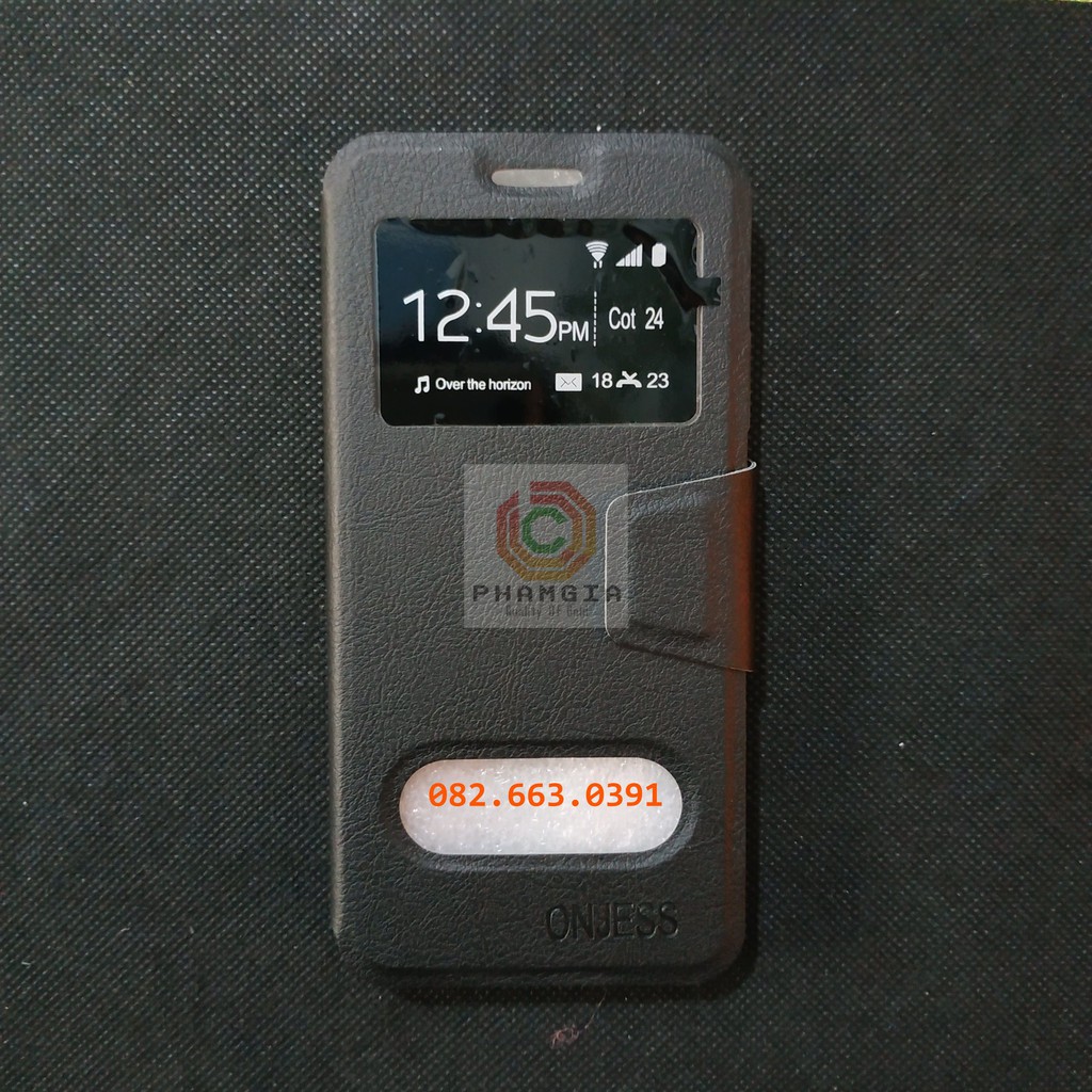 Bao da Huawei Nova 3e có đồng hồ xem giờ, chất liệu da sang trọng