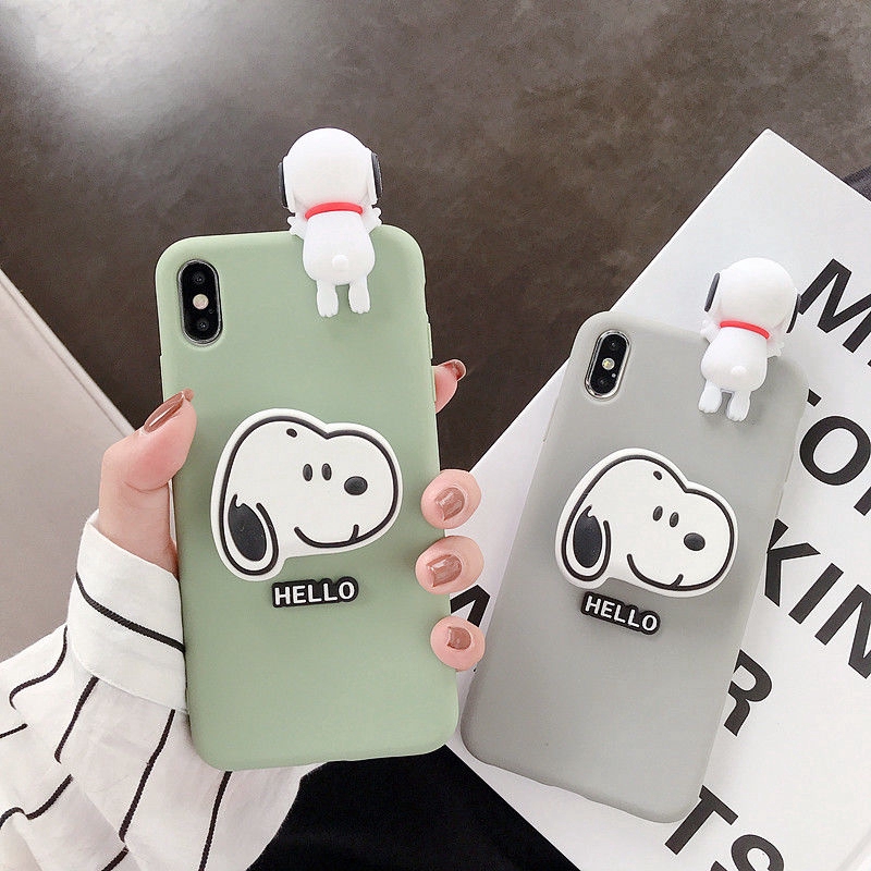 Casing  Xiaomi Mi A1 A2 Mi 9 8 Lite SE Mi 5x 6x 6 Snoopy khung dây đeo dễ thương Vỏ điện thoại