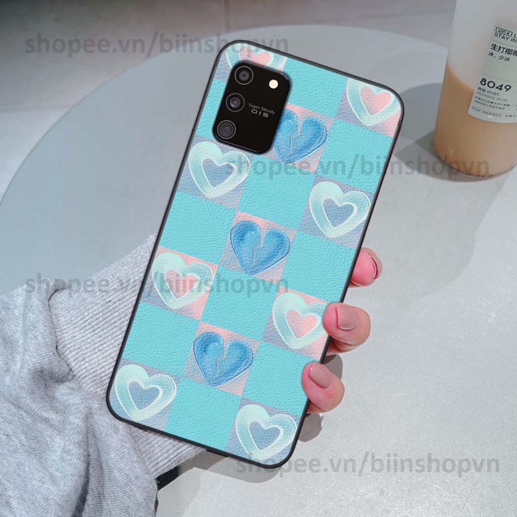 Ốp Samsung S10 Lite caro trái tim nhiều màu sắc, đầy cá tính, khẳng định phong cách