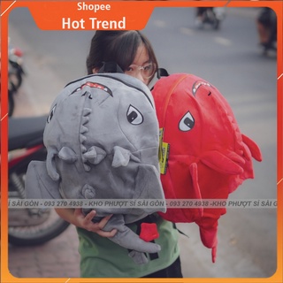CÓ VIDEO - Cặp đi học hình Rồng vải nhung mịn màu xanh dương đi phượt - Balo Rồng nhung loại xịn