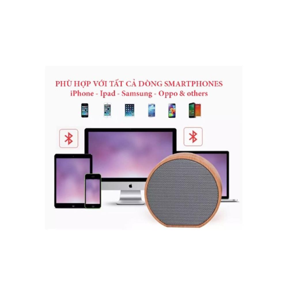 Loa Bluetooth Mini không dây vỏ gỗ A60 , Bass mạnh, Pin trâu -DC3547