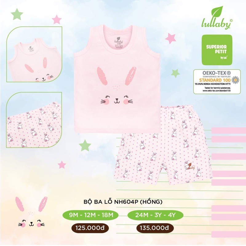 ❌LULLABY SALE❌ BỘ BA LỖ CHO BÉ MÃ NH604P