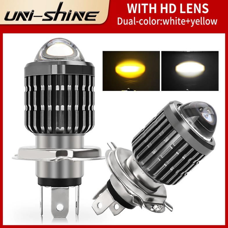 UNI-SHINE Đèn pha xe máy 1PCS Đèn pha LED H4 H6 / BA20D P15D Bóng đèn LED Moto 6000LM Đèn chùm Hi-Lo Phụ kiện xe tay ga