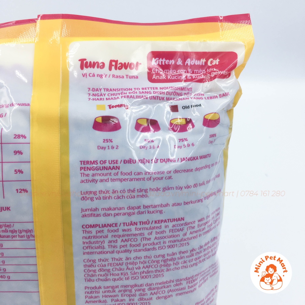 Thức ăn hạt cho mèo con và mèo trưởng thành TOMMY 500g - Vị cá ngừ