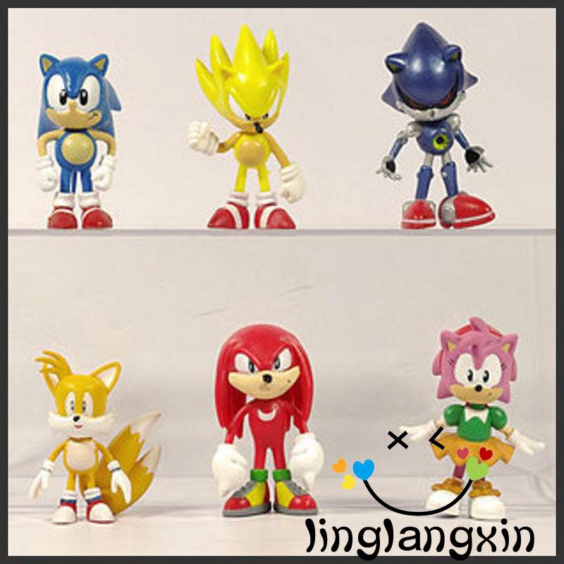 Bộ 6 Mô Hình Nhân Vật Sonic The Sonic Kích Thước 6cm/2.4in