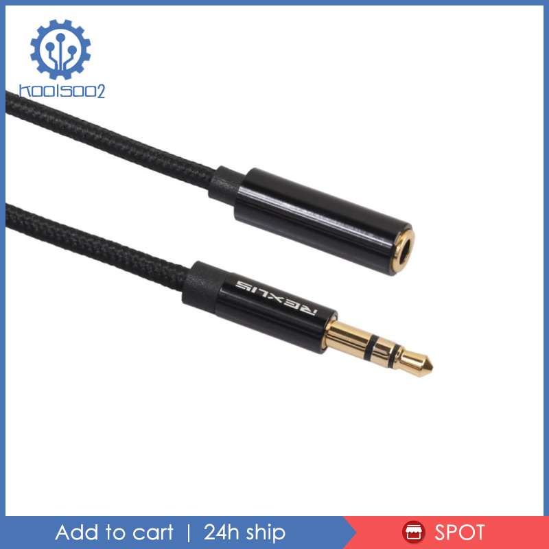 Dây Cáp Nối Dài Tai Nghe 3.5mm Male Sang Female Aux Màu Đen 0.5M Koolsoo2