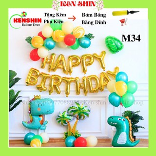 Bóng Trang Trí Sinh Nhật Kenshin Happy Brithday  Set Trang Trí Hình Khủng Long Bóng Bay Loại Đẹp