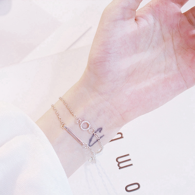 Vòng tay kim loại nhiều lớp đính đá pha lê màu bạc thời trang cho nữ | BigBuy360 - bigbuy360.vn