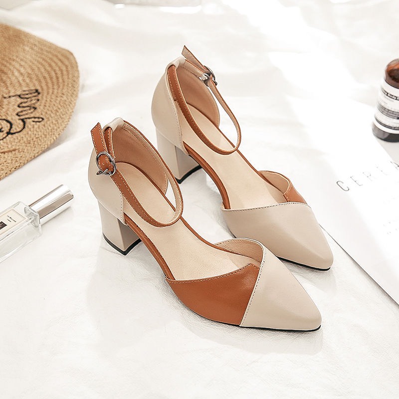 Sandal nữ 5p công sở phối da 2 màu cực đẹp 109