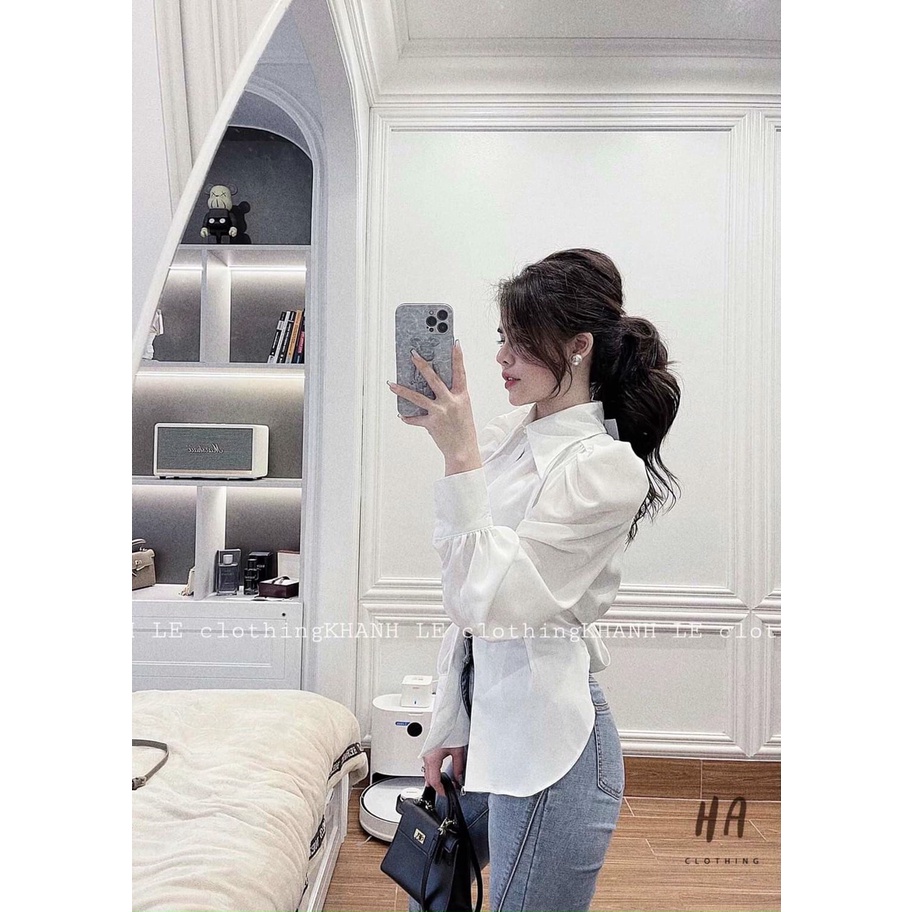 Áo sơ mi lụa buộc  nơ sành điệu cá tính
