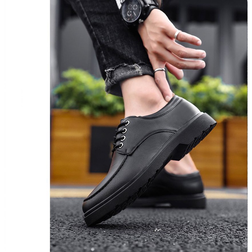 Giày da nam Hàn Quốc [Lù Store] Giầy doctor nam da bóng, da lì size 39-43