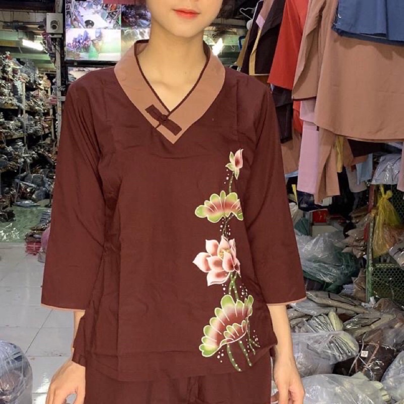 Đồ Lam Đi Chùa✅✅ Tim Bầu in ✅✅ đồ đi chùa 🌸đồ bộ