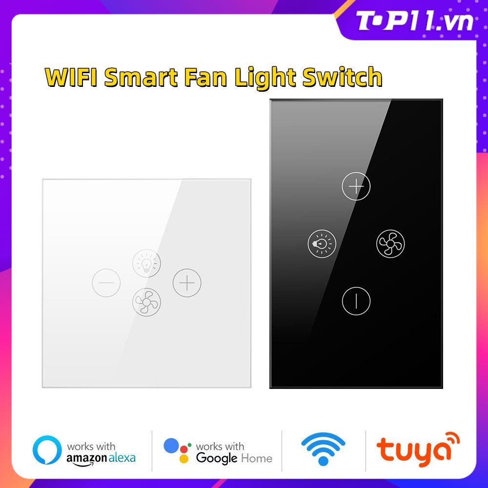 Thông Minh Quạt Trần Đèn WIFI Điều Khiển Giọng Nói Tuya Ứng Dụng Làm Việc Với Alexa