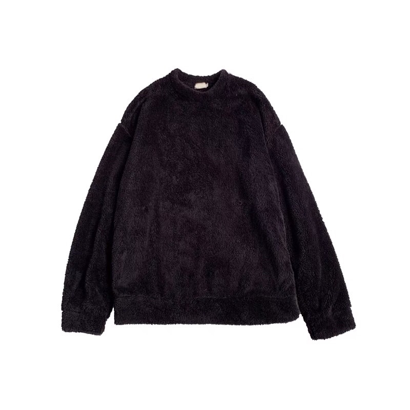 Áo sweater lông mịn trơn unisex
