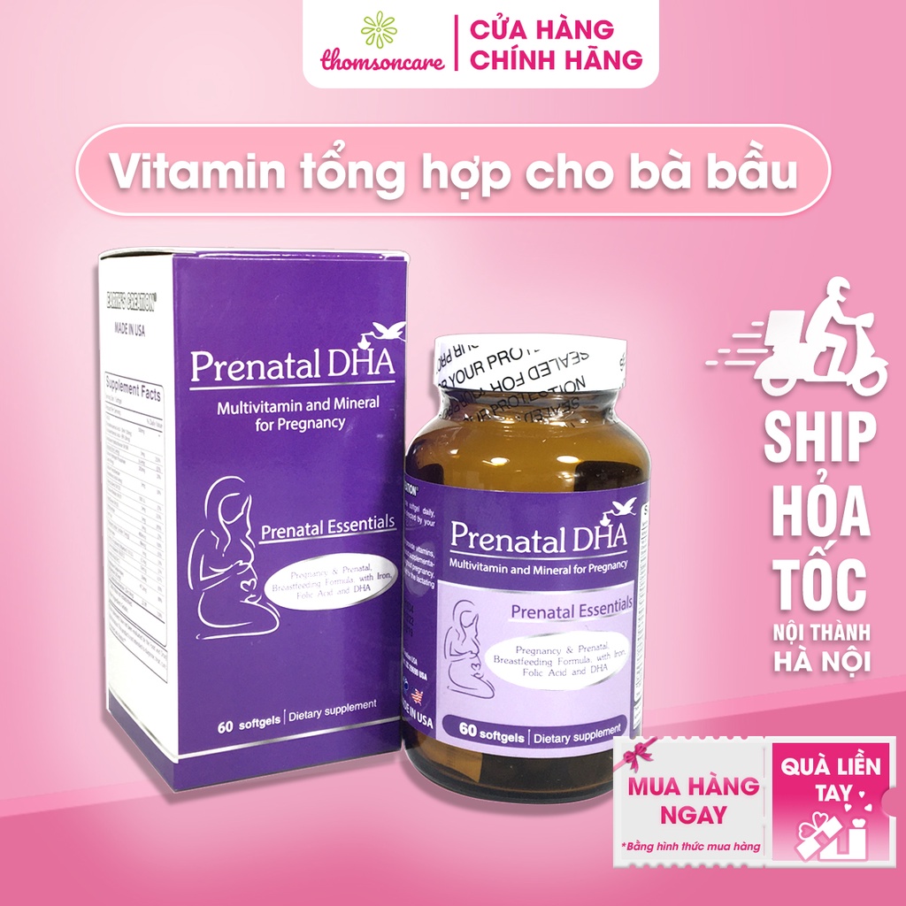 Prenatal DHA - vitamin tổng hợp cho mẹ bầu từ Mỹ có Omega, DHA, sắt, canxi, acid folic cho mẹ bầu