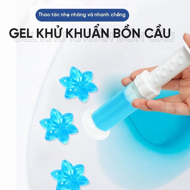 Gel khử mùi bồn cầu dạng thạch hình bông hoa mùi thơm cho Toilet nhà vệ sinh phòng tắm KHÔNG KÈM THANH ĐẨY Dieuverygood