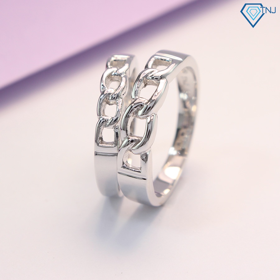 Nhẫn bạc 925 cặp đôi nam nữ mắt xích khắc tên ND0340 Trang Sức TNJ