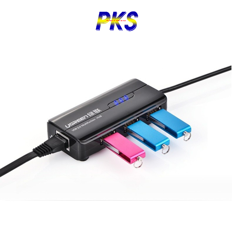 Cáp USB 3.0 to LAN + 3 Cổng USB 3.0 chính hãng Ugreen 20265 - Ugreen 20265
