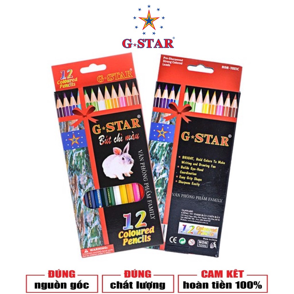 Hộp 12 Cây Bút Chì 12 Màu G-Star Dài