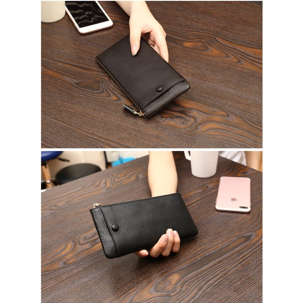 Ví Da Bò Có Ngăn Ngoài Để Điện Thoại